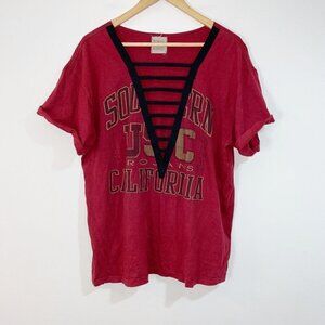 Furst of A Kind Southern UC California Graphic T Shirt Women's Size M V Neck